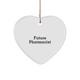 Funny Quote Gifts from Men to Future Pharmacist Heart Ornament, Christmas Unique Gifts for Women Coworkers Pharmacist Friends - Image 1
